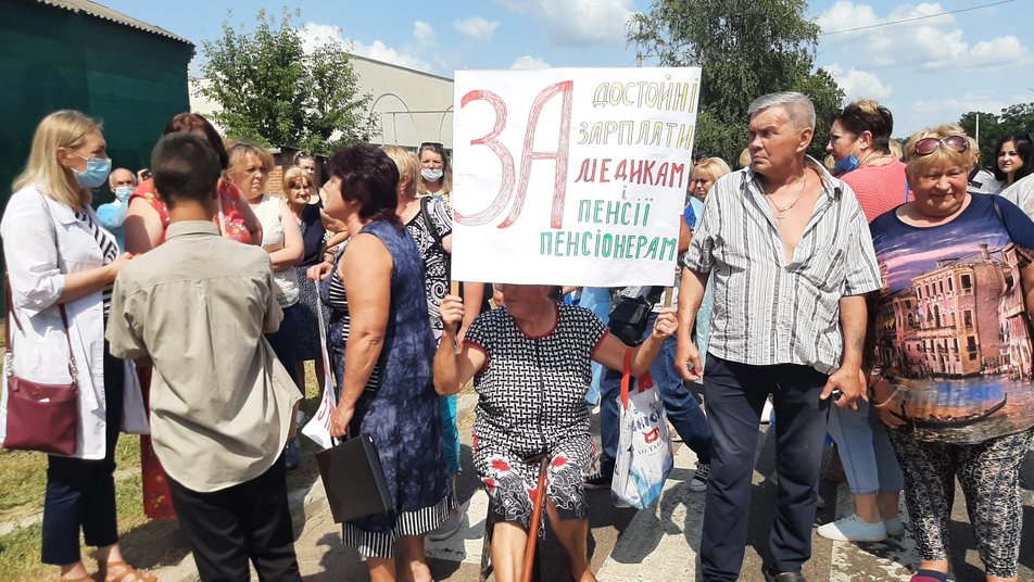 Акция протеста медиков в Харькове